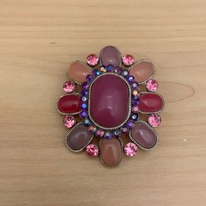 Vintage Inspired Brooch Pin Pink